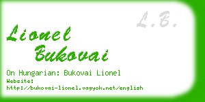 lionel bukovai business card